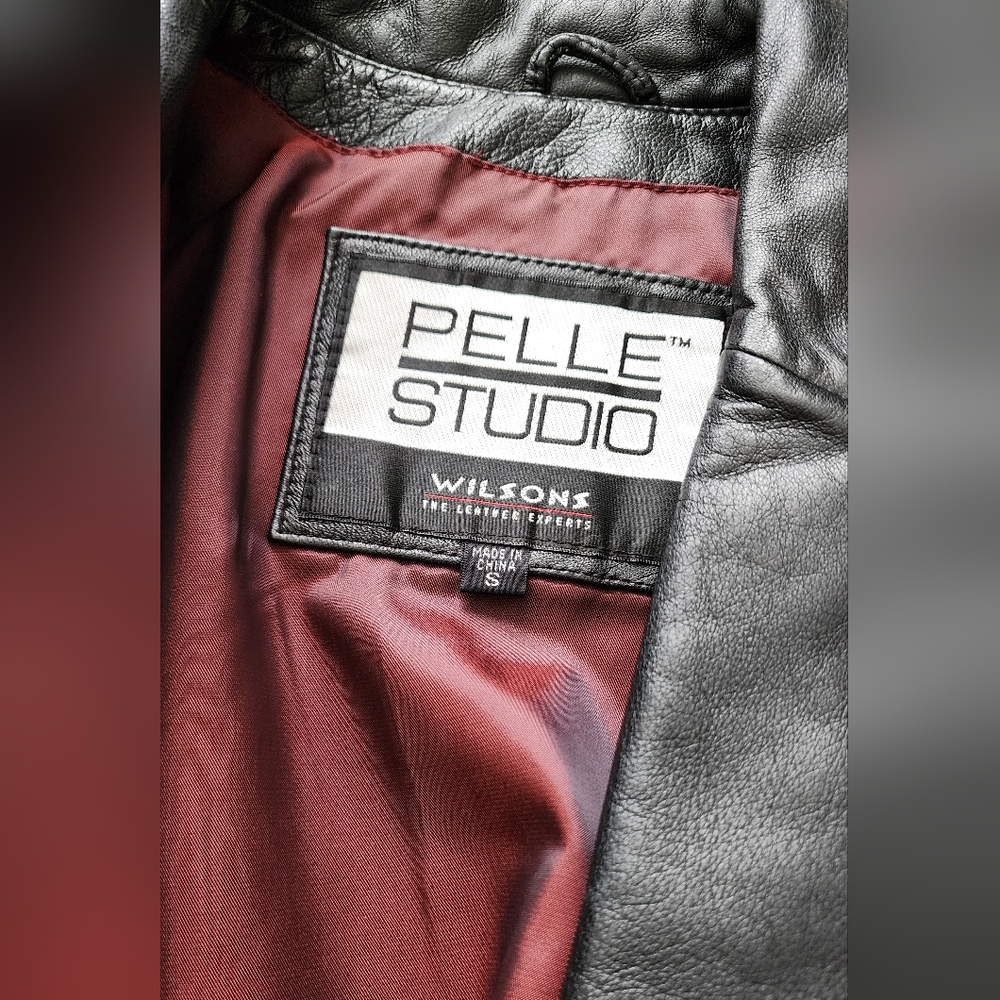 *SOLD* PELLE STUDIO Wilsons Black Leather Jacket Womens Size S - Picture 2 of 16